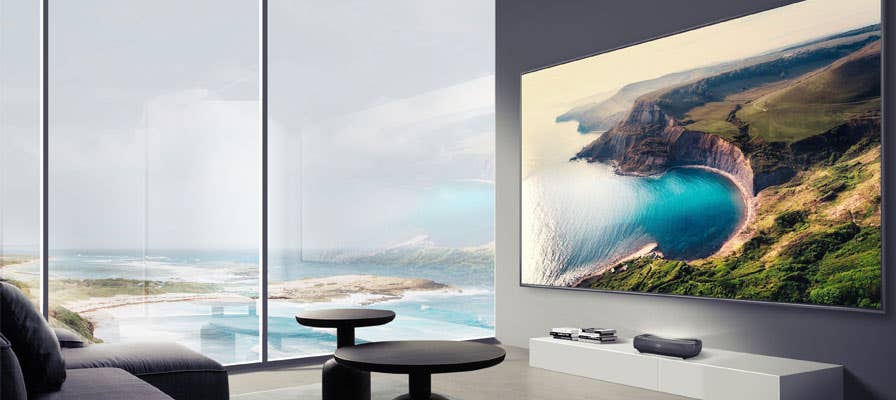 projector projecting in a nice room